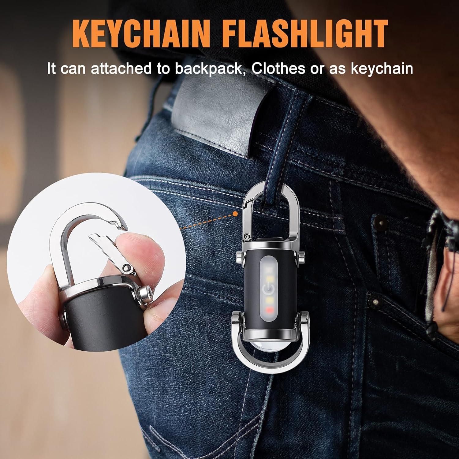 Rechargeable Keychain Flashlights, Lumens EDC Mini Flashlights